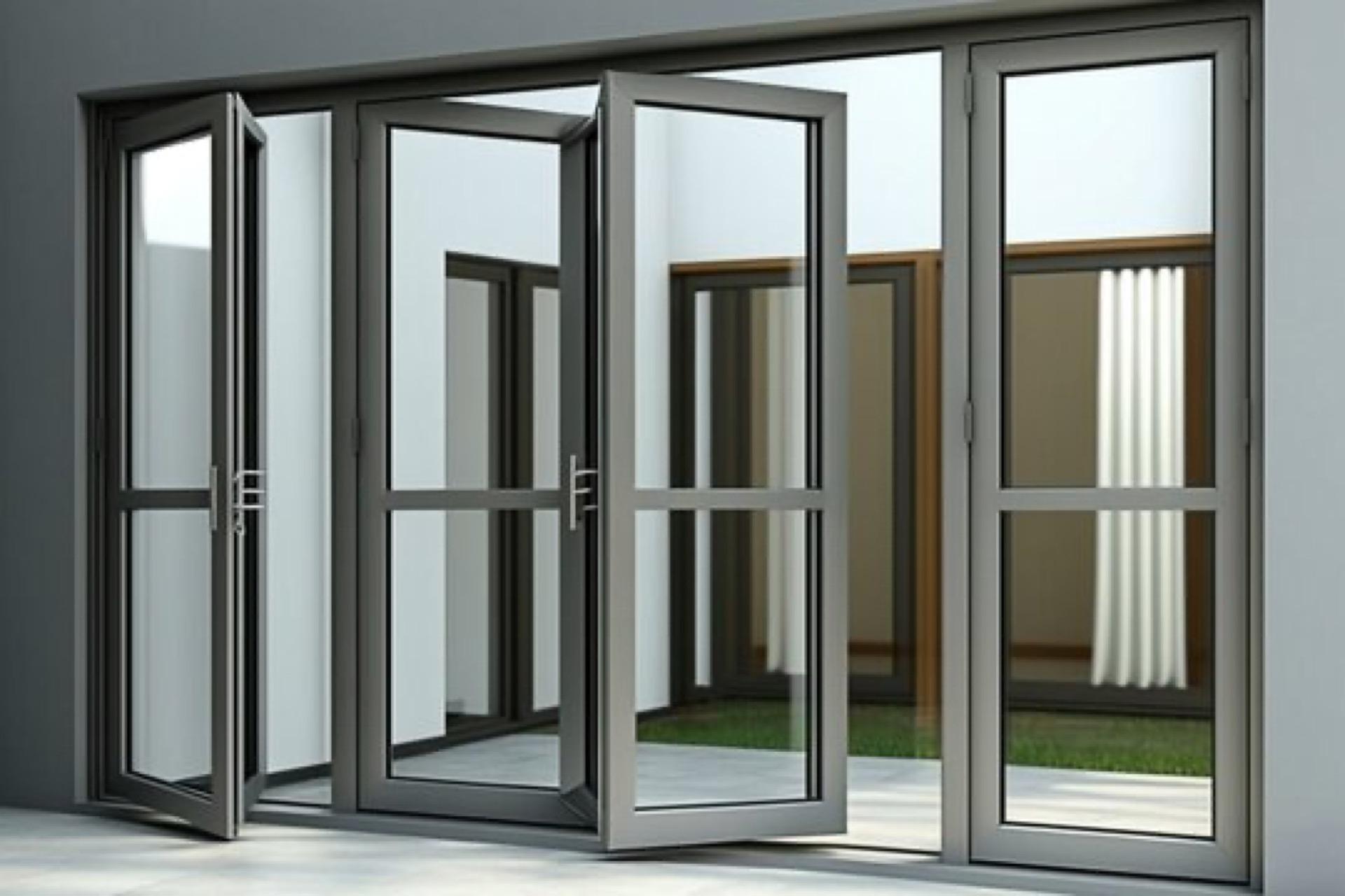 Aluminium doors installed in a modern building