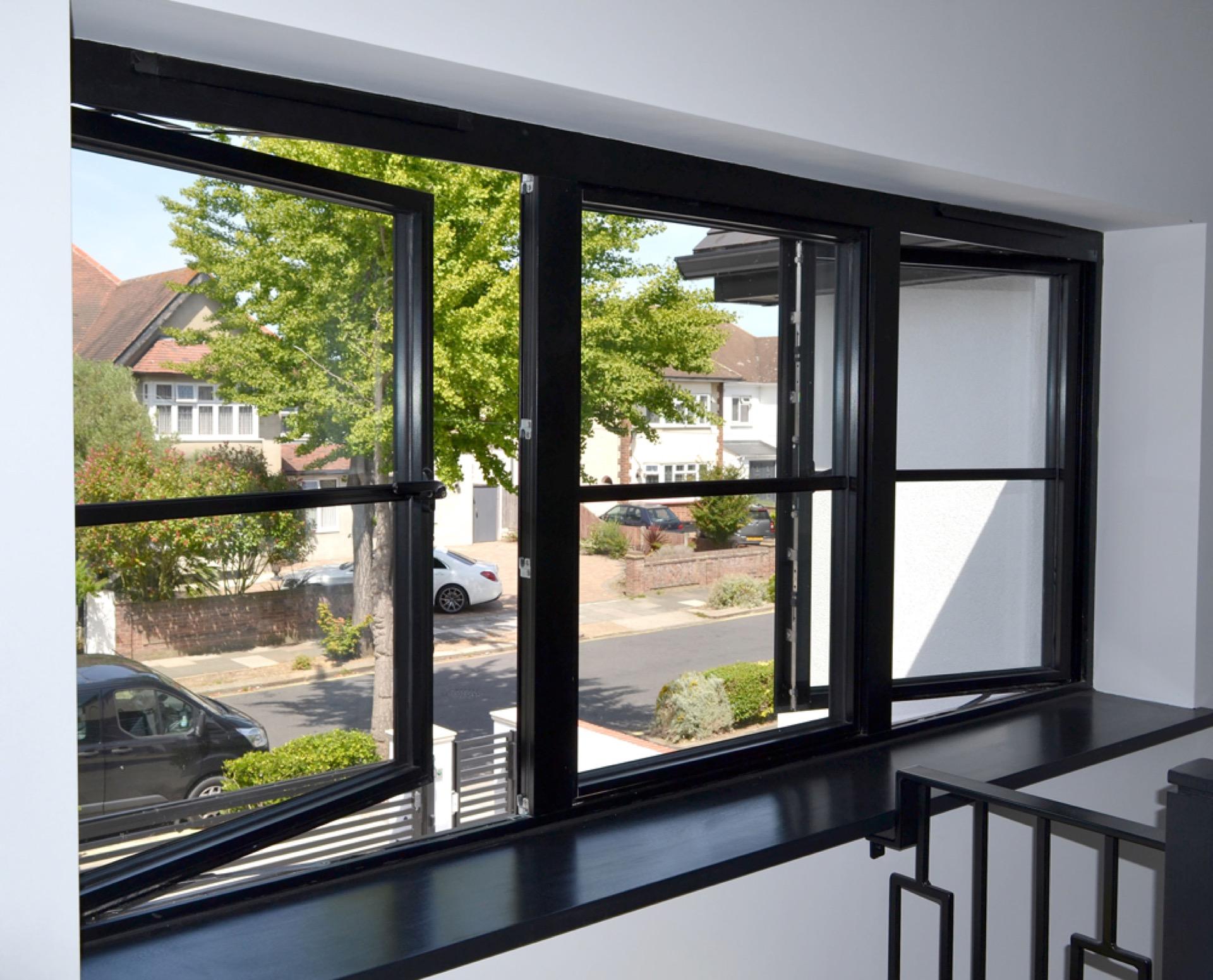 Casement windows installed in a modern building